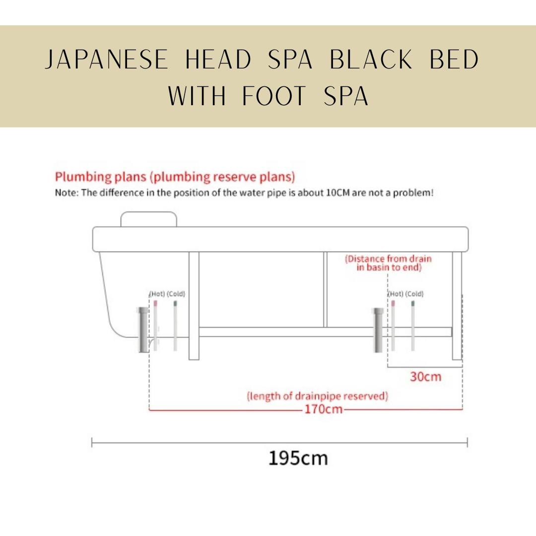Black Full Japanese Head Spa Bed with Integrated Foot Spa – PLUMBED