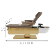 Japanese Head Spa Fawn Full Bed with integrated Foot Spa  **HEIGHT ADJUSTABLE** with Electric Back Rest - PLUMBED