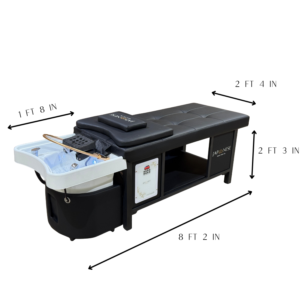 Black Japanese Head Spa Hybrid Full Bed Unit - PLUMBED