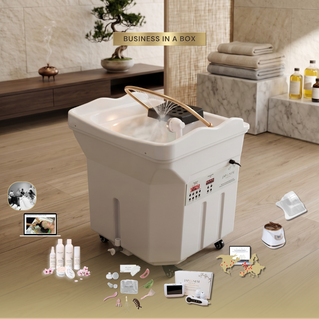 26 BUSINESS IN A BOX: White Non-Plumbed Japanese Head Spa Unit Package