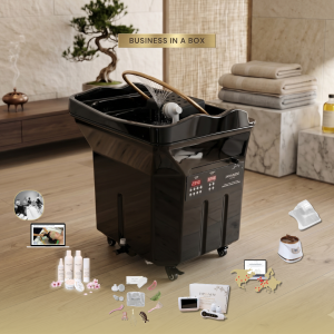 BUSINESS IN A BOX: Black Non-Plumbed Japanese Head Spa Unit Package