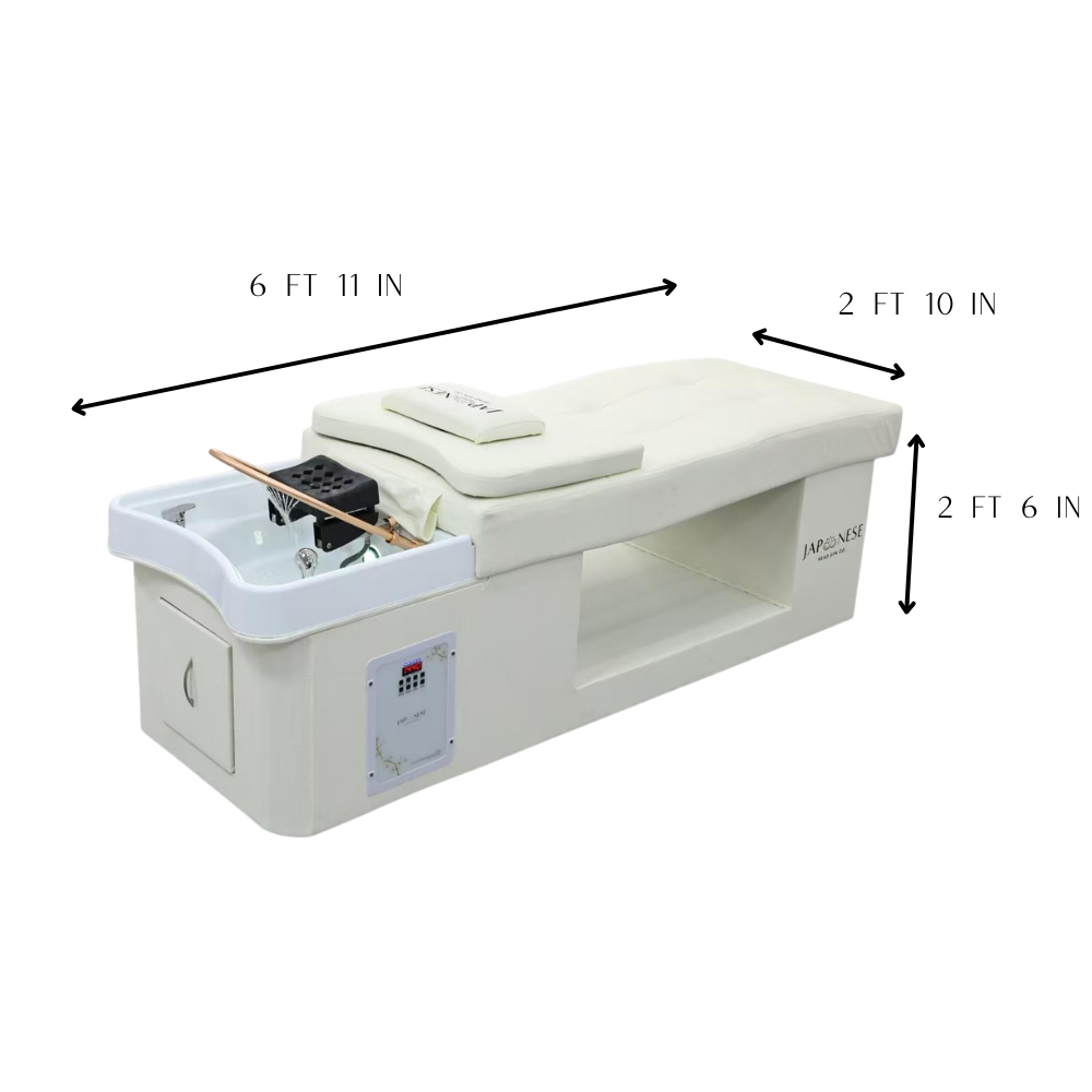 Japanese Head Spa Cream Full Bed Unit Plumbed (inc. Steamer, Steamer Hood & Water Heater)