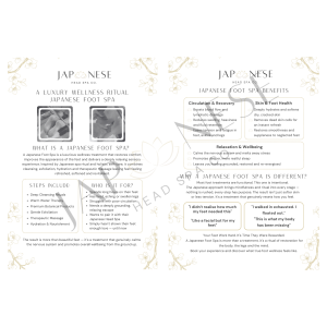 Japanese Foot Spa Information Leaflet