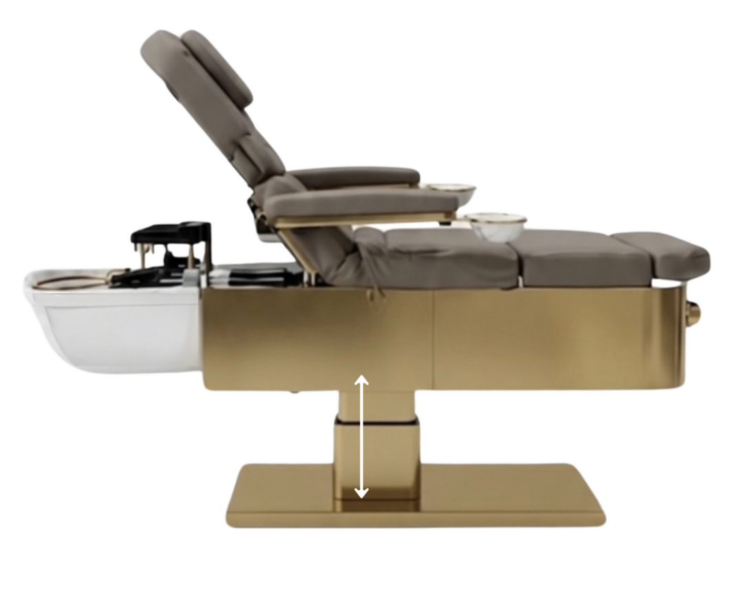 Japanese Head Spa Fawn Full Bed with integrated Foot Spa  **HEIGHT ADJUSTABLE** with Electric Back Rest - PLUMBED