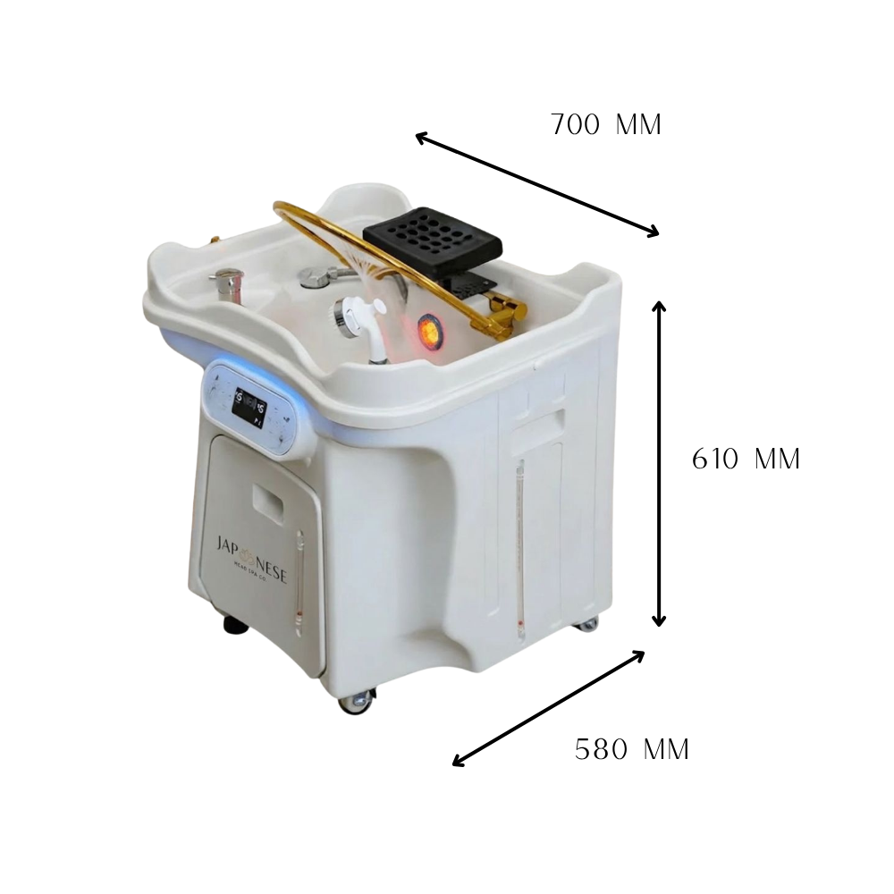 Japanese Head Spa Off White Portable Unit with Built in Mobile Waste Tank and Fresh Water Tank – Non-Plumbed