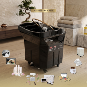 6 BUSINESS IN A BOX: Black Non-Plumbed Japanese Head Spa Unit Package